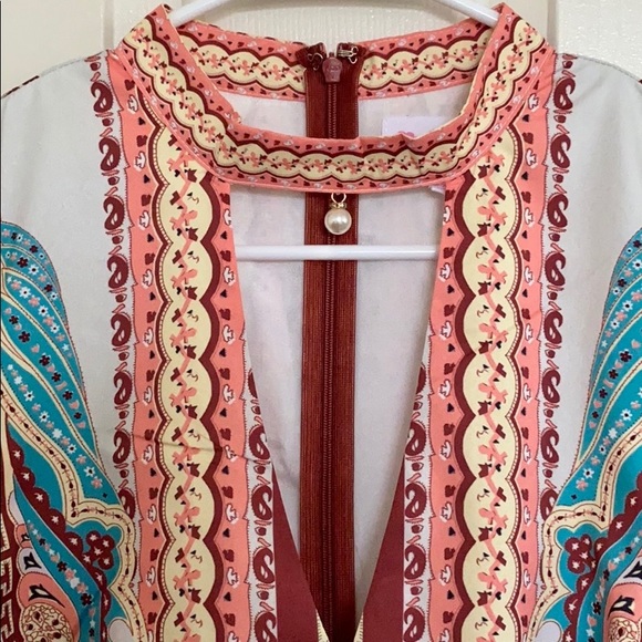 Latiste By Amy Vintage Boho Print Maxi Dress with Pearl - Picture 5 of 13